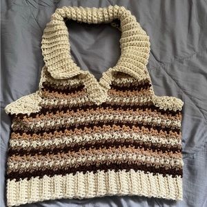 Handmade crochet halter top vest